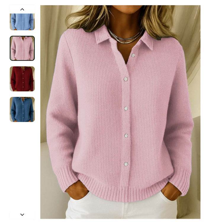 Cardigan tricoté à boutons pour femme