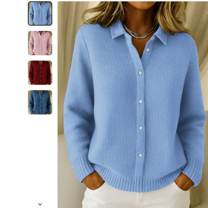Cardigan tricoté à boutons pour femme